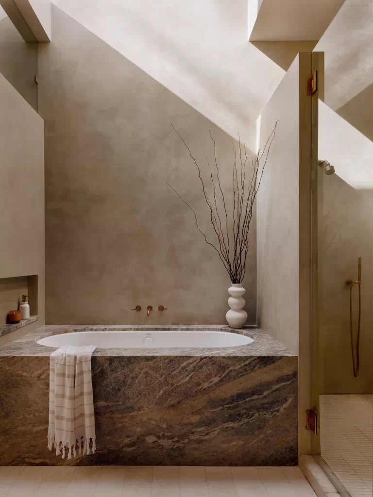 harvey house bathroom Sloan Montgomery plaster